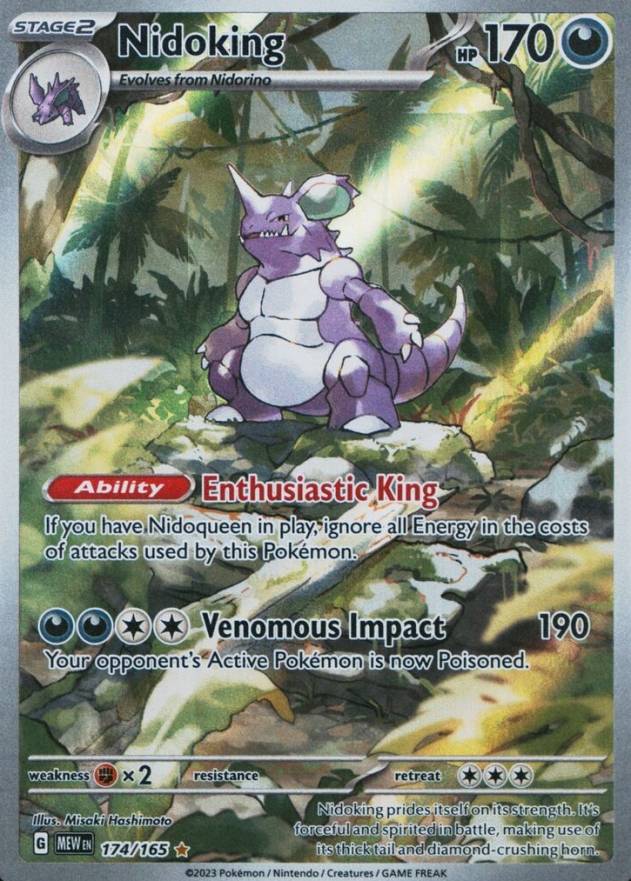 2023 Pokemon Mew EN-151 Nidoking #174 TCG Card