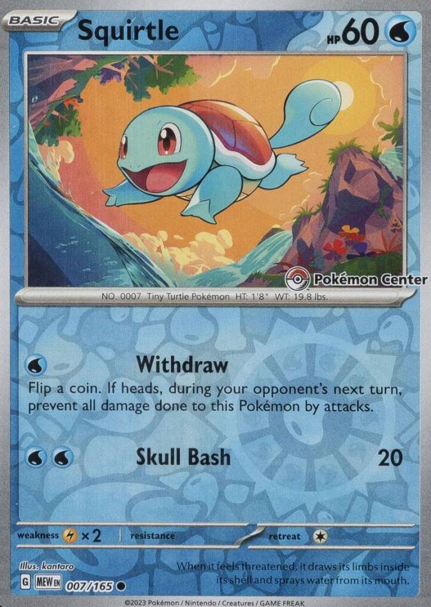 2023 Pokemon Mew EN-151 Squirtle #007 TCG Card