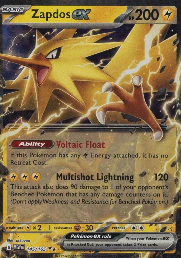 2023 Pokemon Mew EN-151 Zapdos EX #145 TCG Card