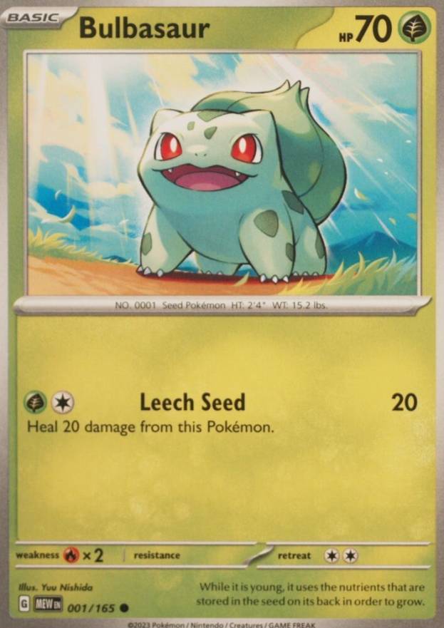 2023 Pokemon Mew EN-151 Bulbasaur #001 TCG Card