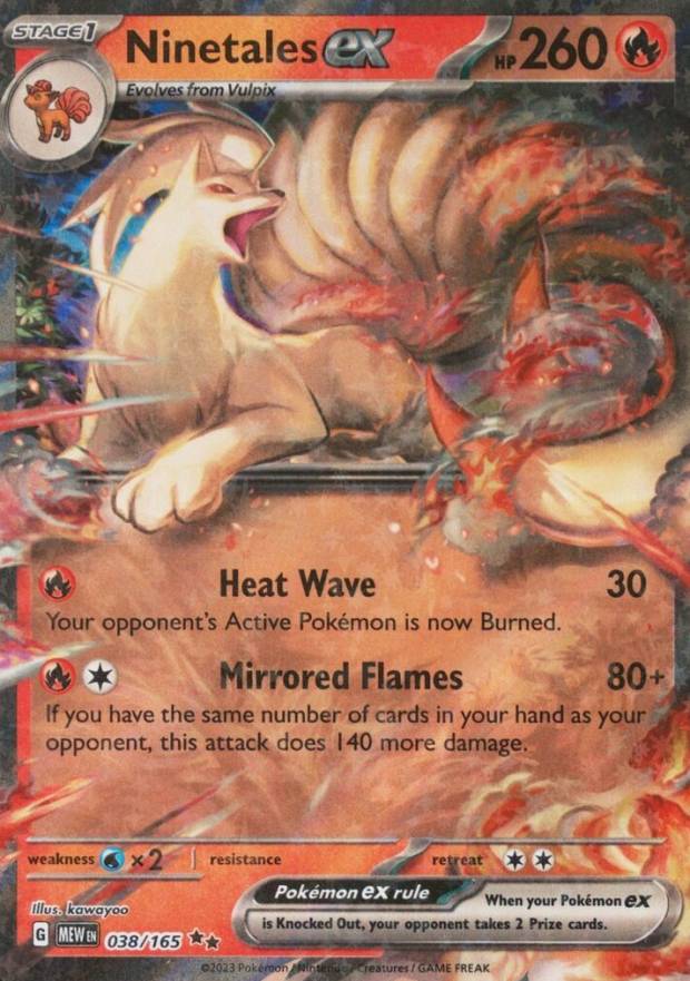 2023 Pokemon Mew EN-151 Ninetales EX #038 TCG Card