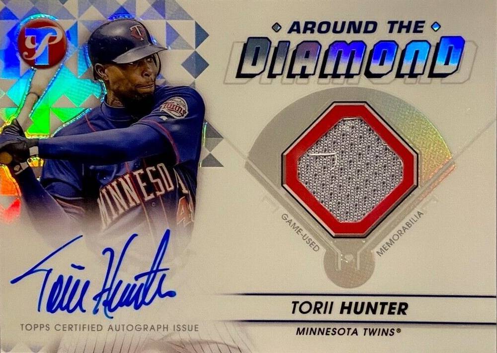 2023 Topps Pristine Around the Diamond Autograph Relic Torii Hunter #ADRTHU Baseball Card
