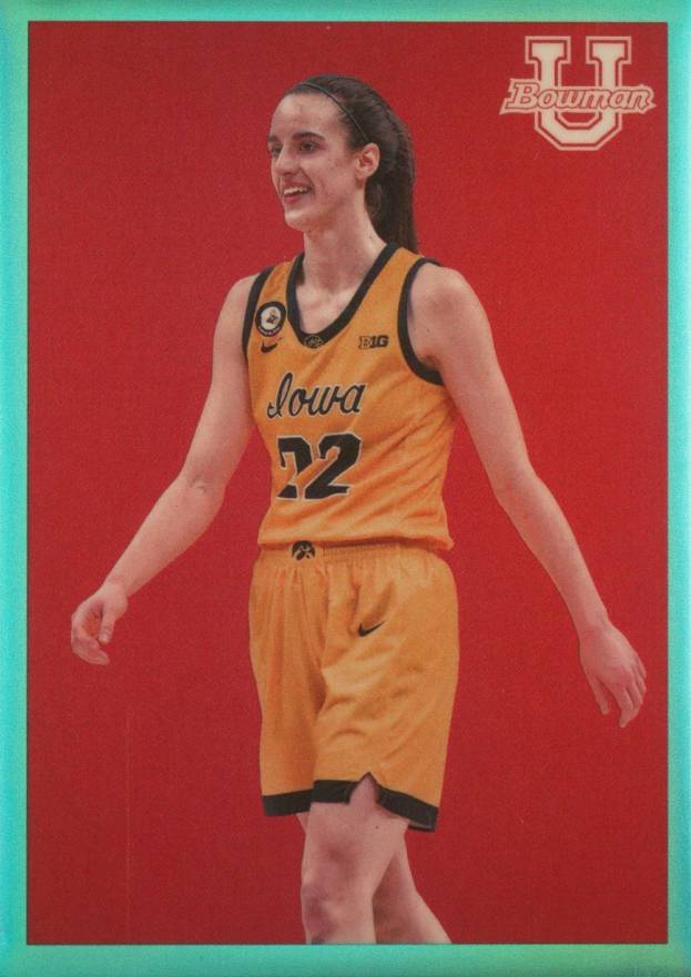 2022 Bowman Chrome University 2009 Bowman Caitlin Clark #09B30 Basketball Card