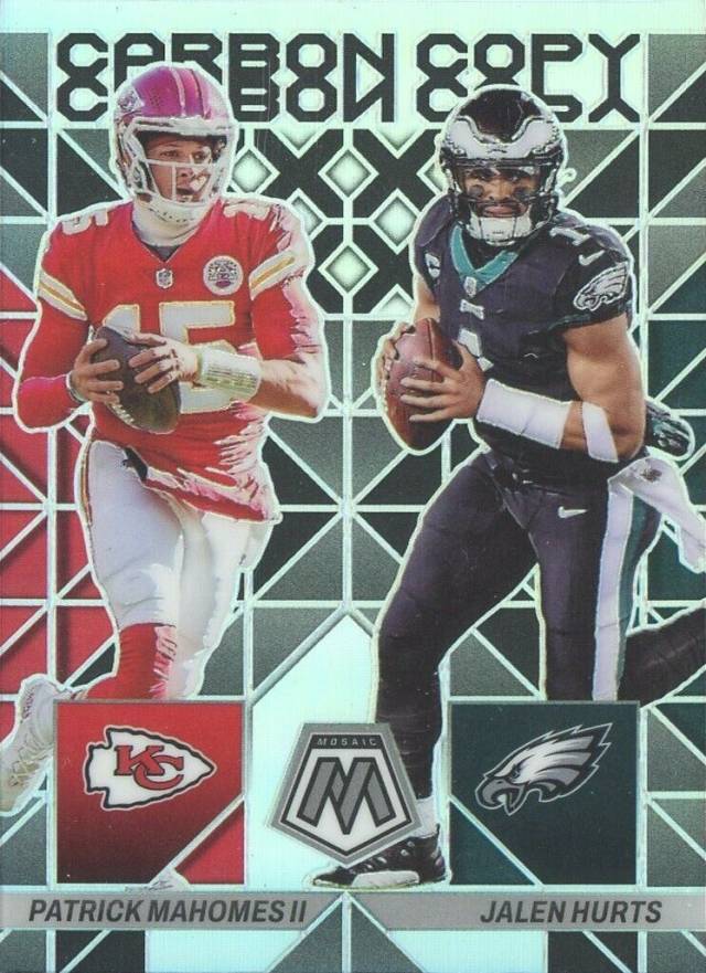 2023 Panini Mosaic Carbon Copy Jalen Hurts/Patrick Mahomes II #CC2 Football Card