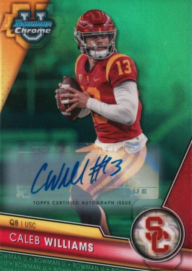 2023 Bowman University Chrome Caleb Williams #1 Football Card