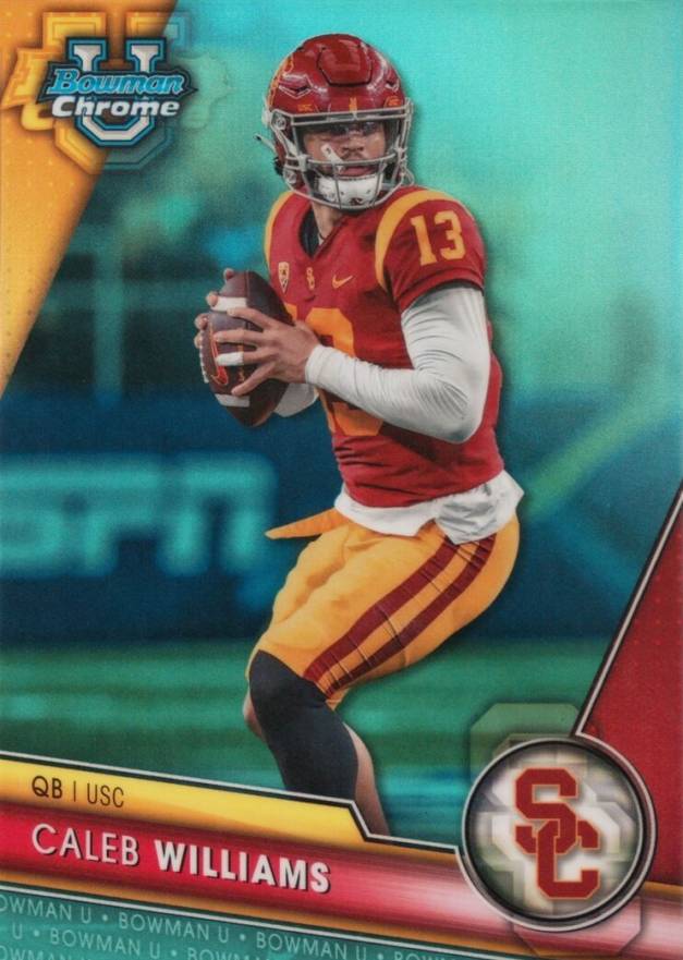 2023 Bowman University Chrome Caleb Williams #1 Football Card