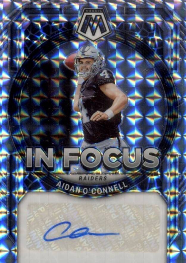 2023 Panini Mosaic in Focus Signature Aidan O'Connell #IFAO Football Card