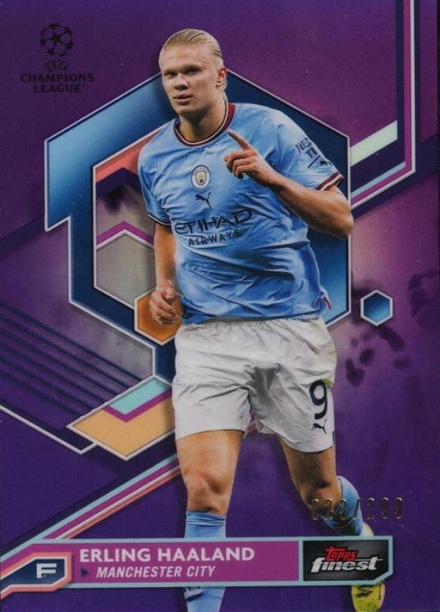 2022 Topps Finest UEFA Club Competitions Erling Haaland #9 Soccer Card