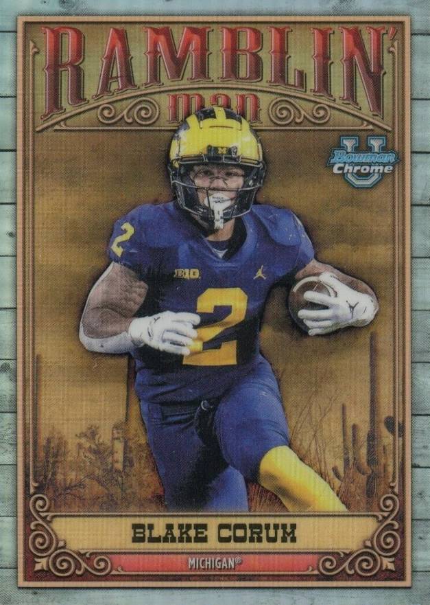 2023 Bowman University Chrome Ramblin' Man Blake Corum #RM8 Football Card