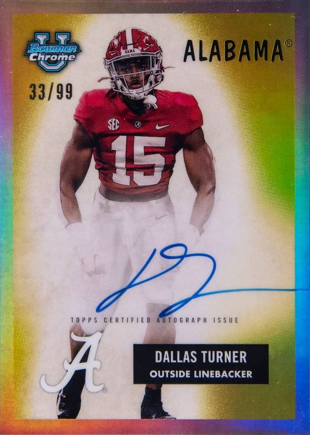 2023 Bowman University Chrome 1955 Bowman Autograph Dallas Turner #55BDT Football Card