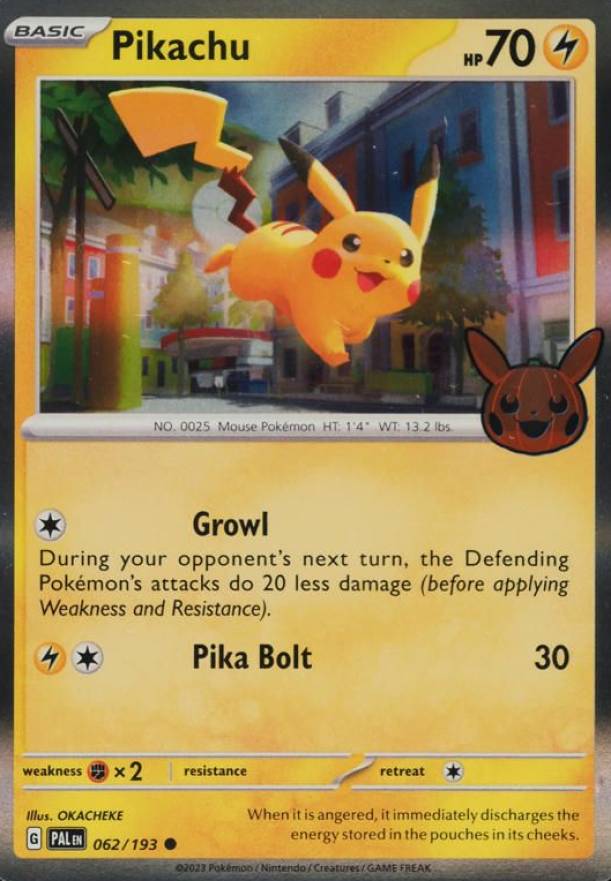 2023 Pokemon Trick or Trade Pikachu #062 TCG Card