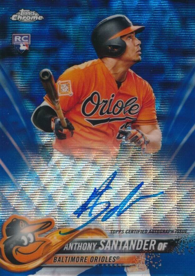 2018 Topps Chrome Rookie Autograph Anthony Santander #RA-ANS Baseball Card