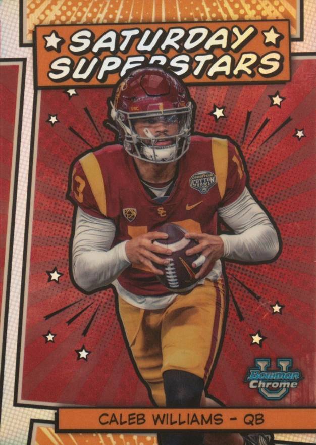 2023 Bowman University Chrome Saturday Superstars Caleb Williams #SS1 Football Card