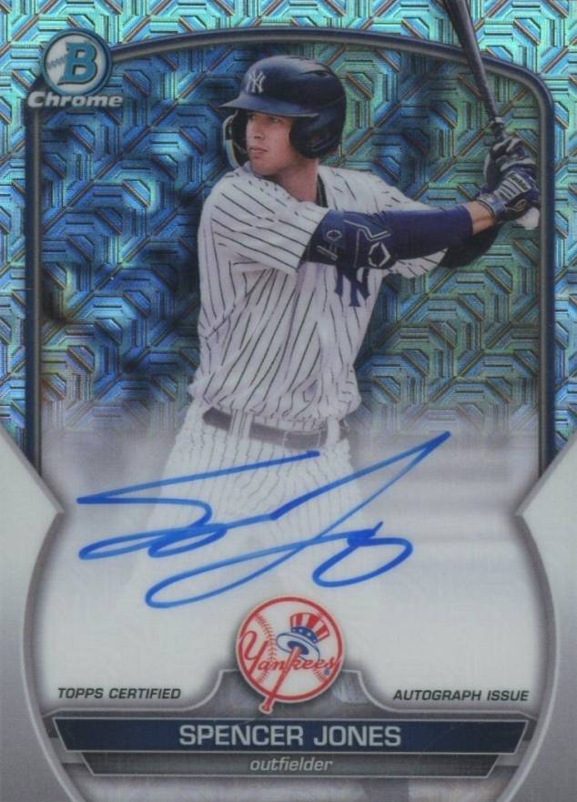 2023 Bowman Chrome Mega Box Autographs Spencer Jones #SJ Baseball Card