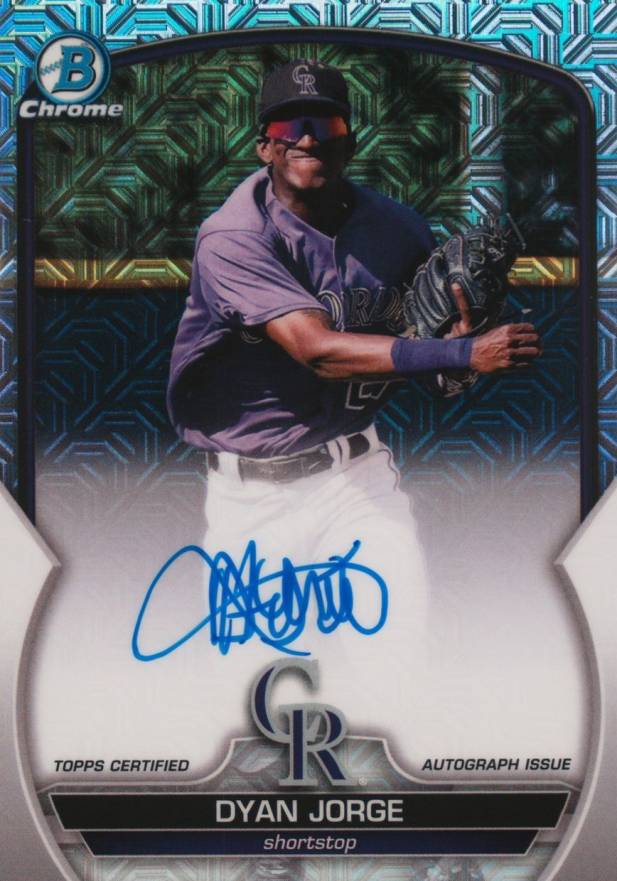 2023 Bowman Chrome Mega Box Autographs Dyan Jorge #DJG Baseball Card