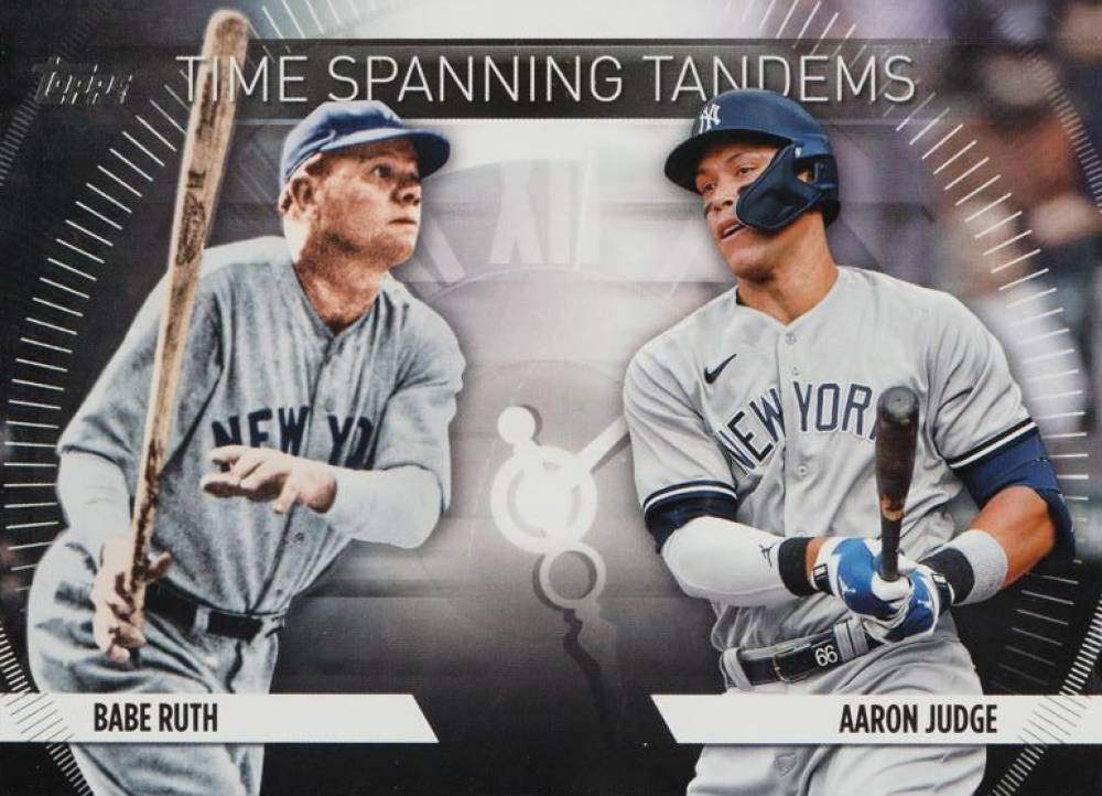 2023 Topps Update Time Spanning Tandems Aaron Judge/Babe Ruth #TS7 Baseball Card