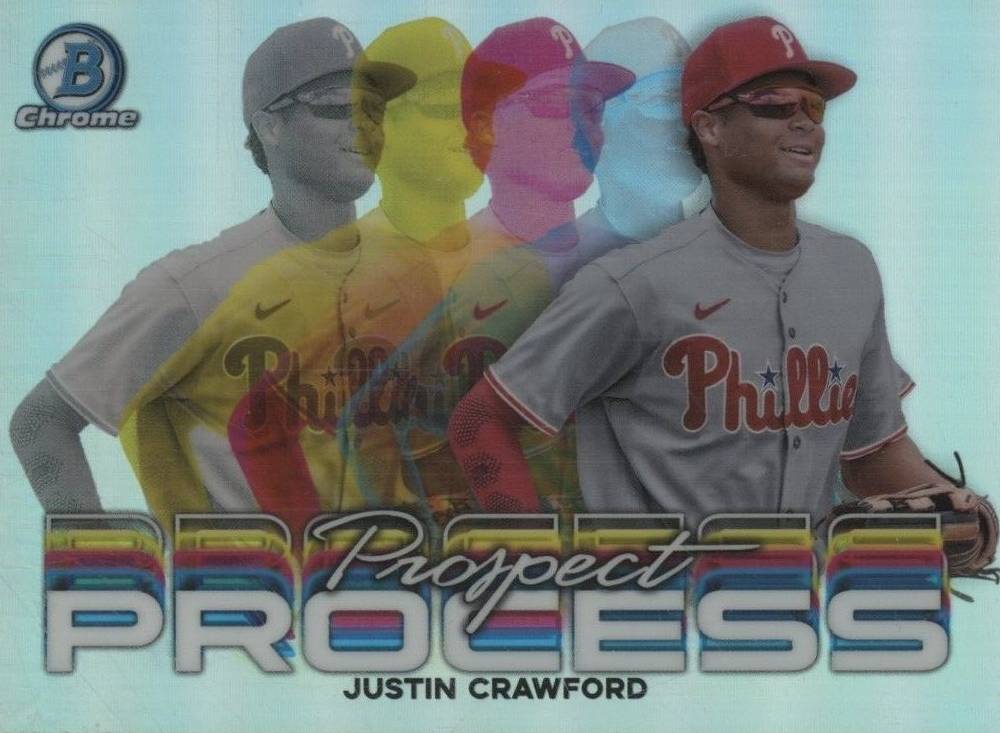 2023 Bowman Chrome Prospect Process Justin Crawford #PRP7 Baseball Card