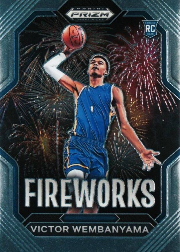 2023 Panini Prizm Draft Picks Fireworks Victor Wembanyama #1 Basketball Card