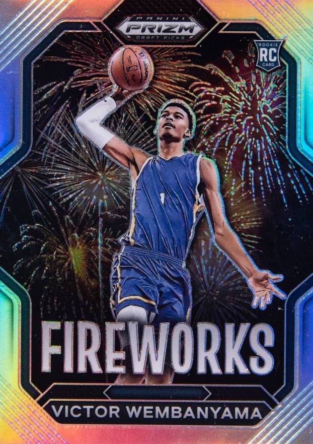 2023 Panini Prizm Draft Picks Fireworks Victor Wembanyama #1 Basketball Card