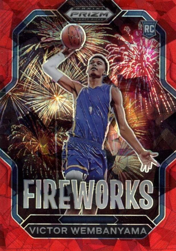 2023 Panini Prizm Draft Picks Fireworks Victor Wembanyama #1 Basketball Card