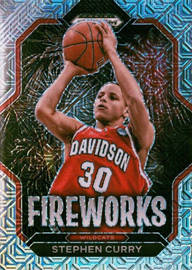 2023 Panini Prizm Draft Picks Fireworks Stephen Curry #16 Basketball Card