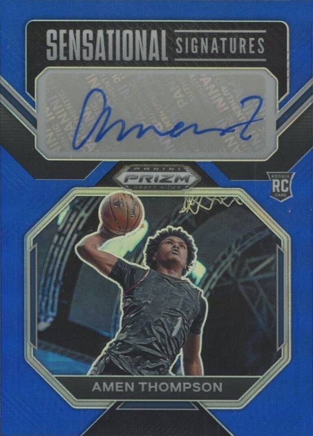 2023 Panini Prizm Draft Picks Sensational Signature Amen Thompson #SSAME Basketball Card