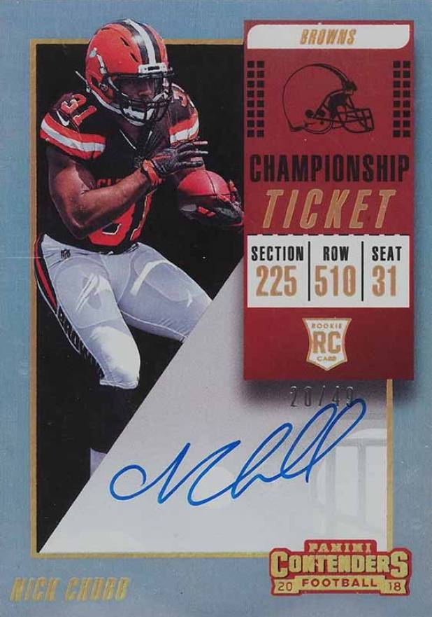 2018 Panini Contenders Nick Chubb #113 Football Card