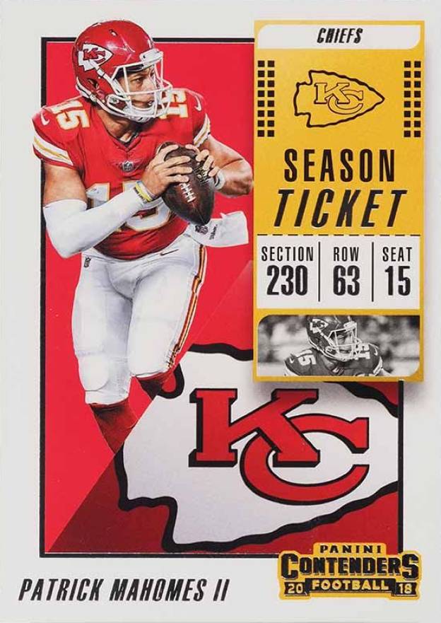 2018 Panini Contenders Patrick Mahomes II #51 Football Card