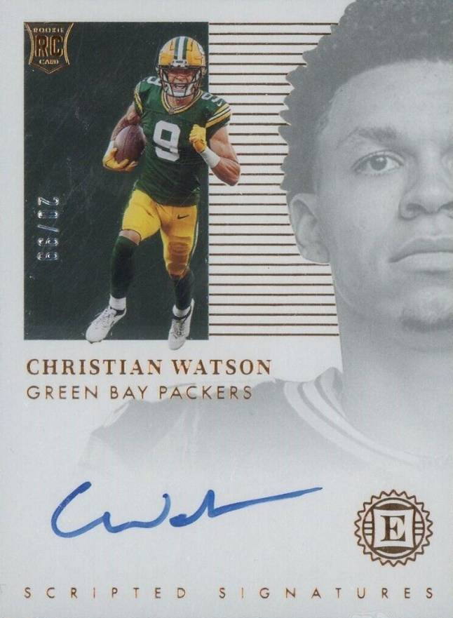 2022 Panini Encased Scripted Signatures Christian Watson #SSCW Football Card