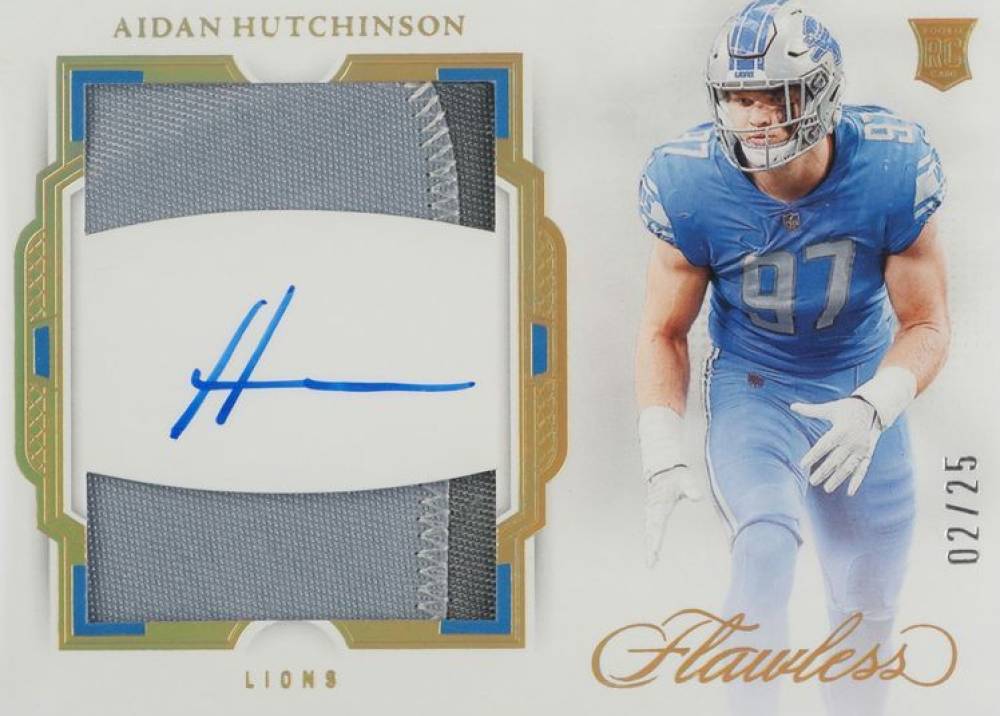 2022 Panini Flawless Rookie Dual Patch Autographs Aidan Hutchinson #RDPAH Football Card