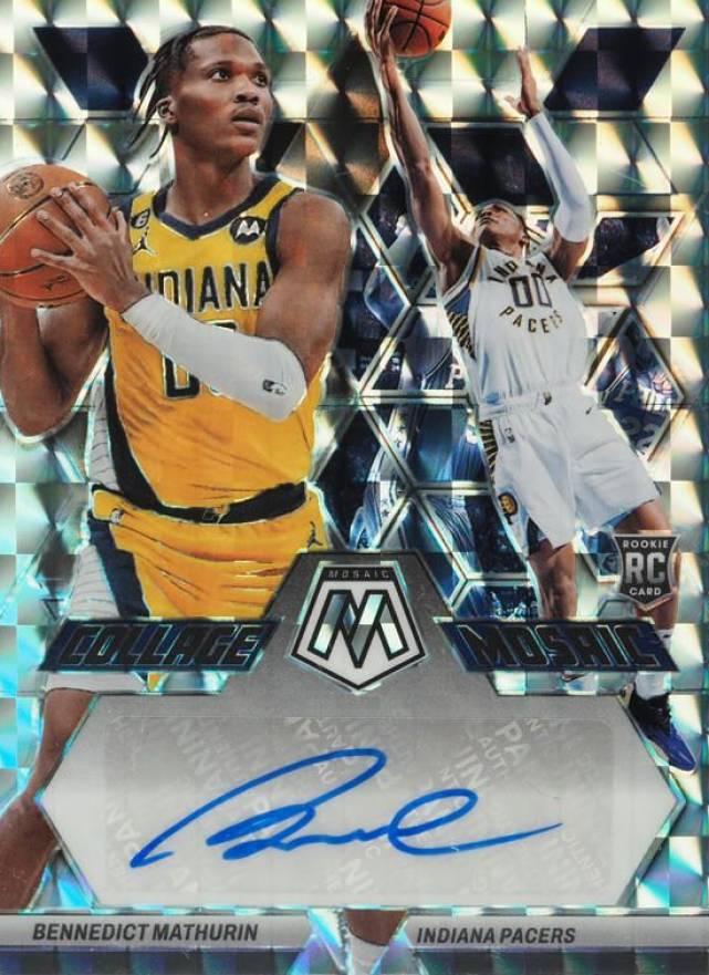 2022 Panini Mosaic Collage Autographs Mosaic Bennedict Mathurin #CMBEN Basketball Card