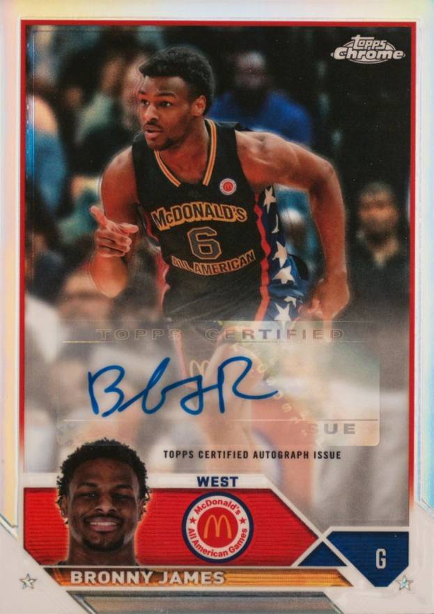 2023 Topps Chrome McDonald's All-American Autographs Bronny James #CABJ Basketball Card