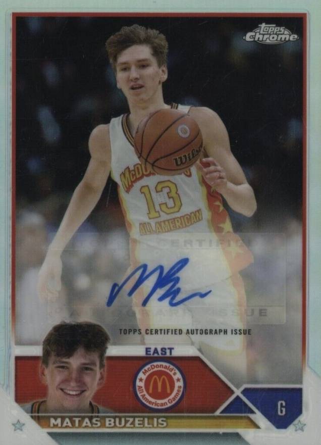 2023 Topps Chrome McDonald's All-American Autographs Matas Buzelis #MB Basketball Card