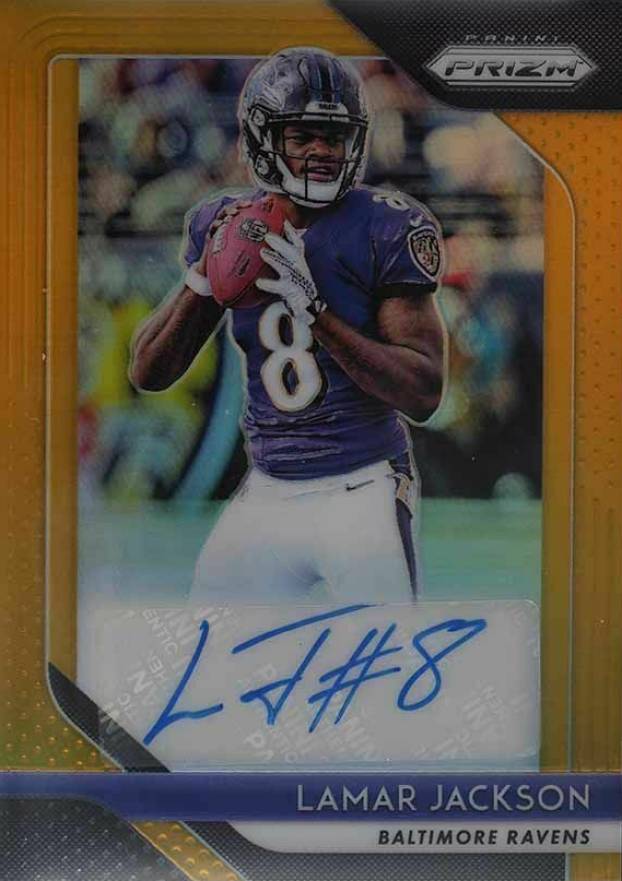 2018 Panini Prizm Rookie Autographs Lamar Jackson #LJ Football Card