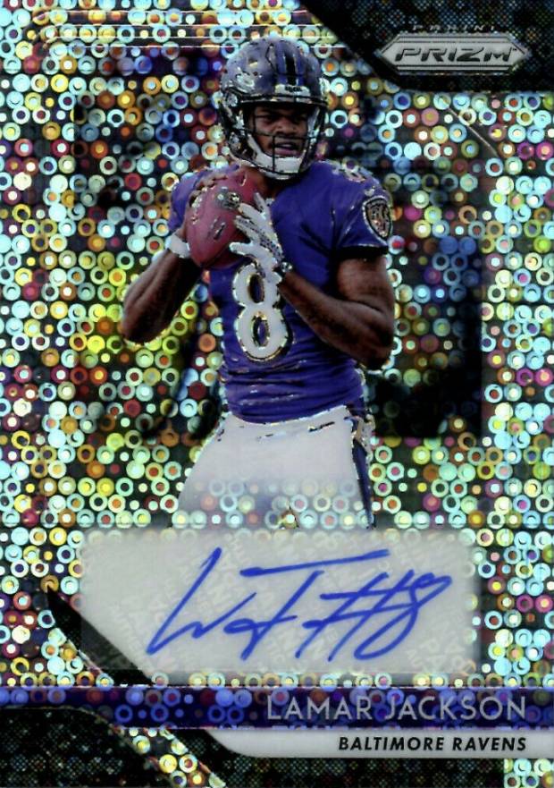 2018 Panini Prizm Rookie Autographs Lamar Jackson #LJ Football Card