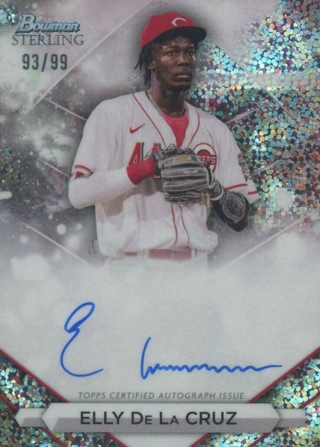 2023 Bowman Sterling Prospect Autographs Elly de La Cruz #PAED Baseball Card