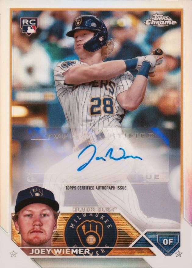 2023 Topps Chrome Update Autograph Joey Wiemer #ACJWI Baseball Card