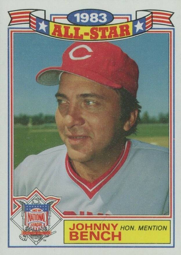 1984 Topps All-Star Glossy Set of 22 Johnny Bench #22 Baseball Card