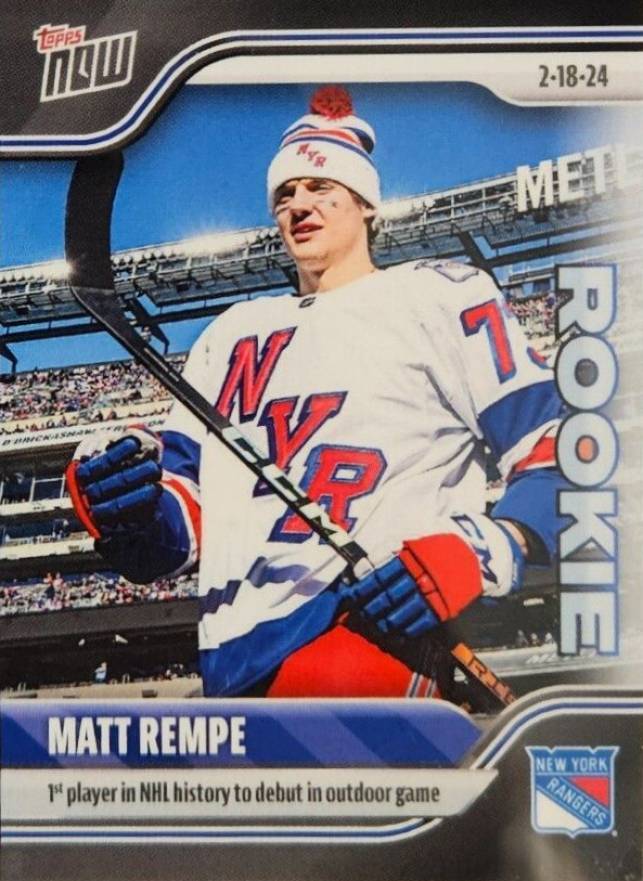 2023 Topps Now NHL Stickers Matt Rempe #123 Hockey Card