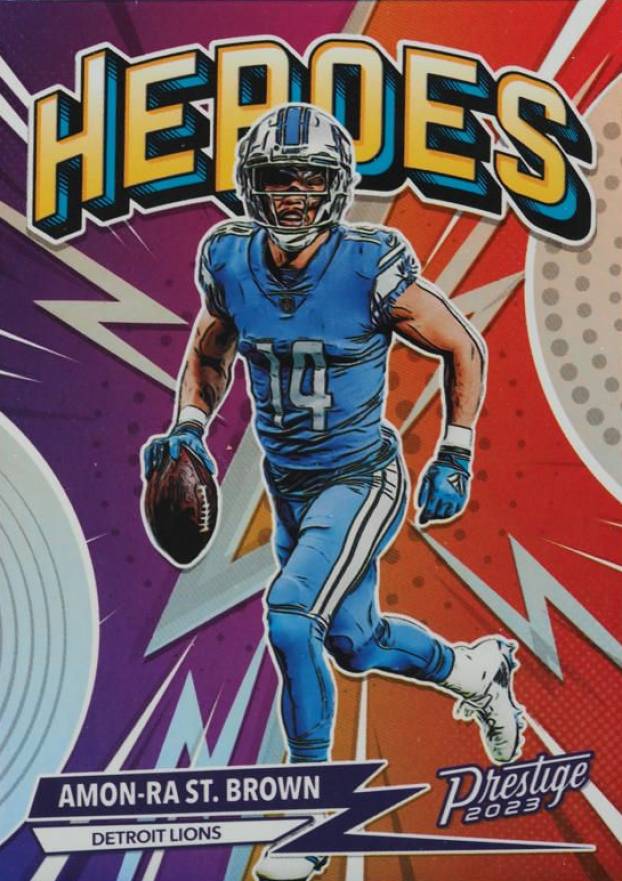 2023 Panini Prestige Heroes Amon-RA St. Brown #H15 Football Card