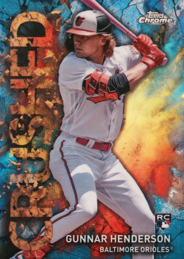 2023 Topps Chrome Update Crushed Gunnar Henderson #C8 Baseball Card