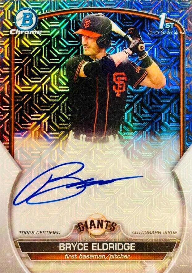 2023 Bowman Draft Chrome Prospect Autograph Bryce Eldridge #CDABE Baseball Card