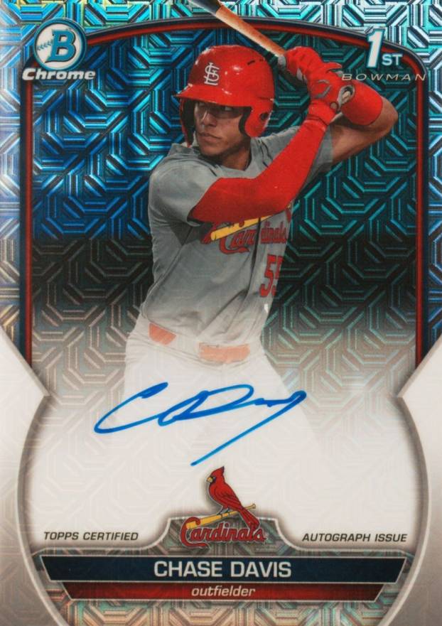 2023 Bowman Draft Chrome Prospect Autograph Chase Davis #CDACD Baseball Card