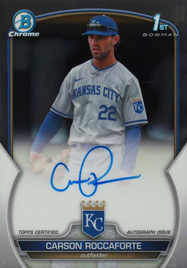 2023 Bowman Draft Chrome Prospect Autograph Carson Roccaforte #CDACR Baseball Card