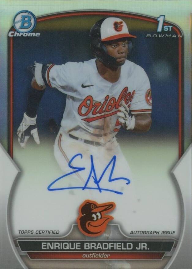 2023 Bowman Draft Chrome Prospect Autograph Enrique Bradfield Jr. #CDAEBR Baseball Card