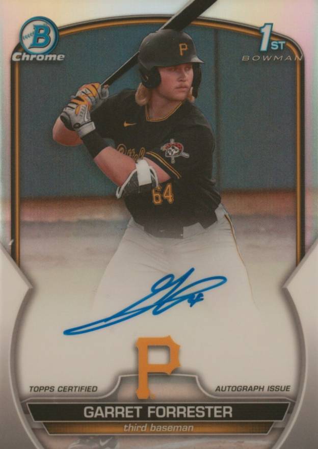 2023 Bowman Draft Chrome Prospect Autograph Garret Forrester #CDAGF Baseball Card