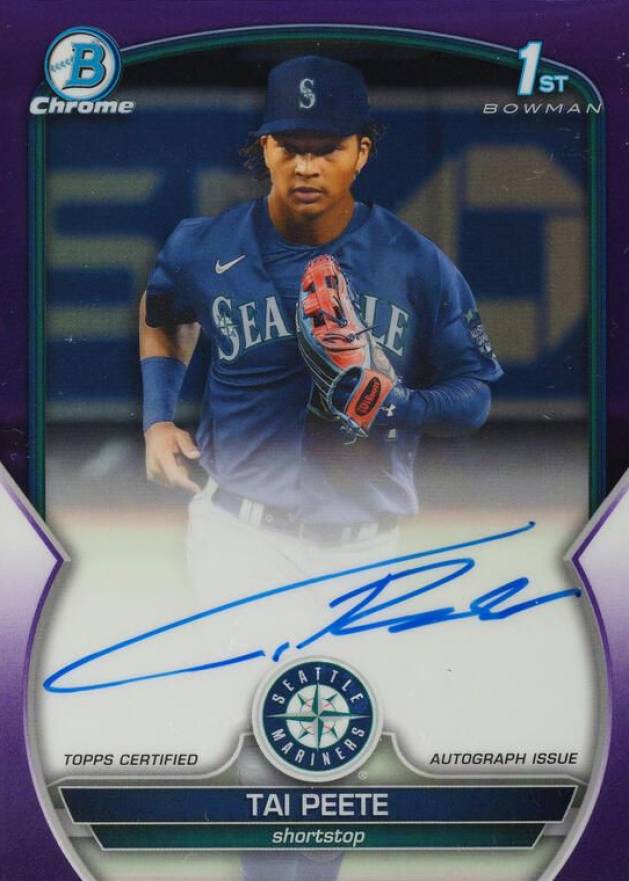 2023 Bowman Draft Chrome Prospect Autograph Tai Peete #CDATP Baseball Card