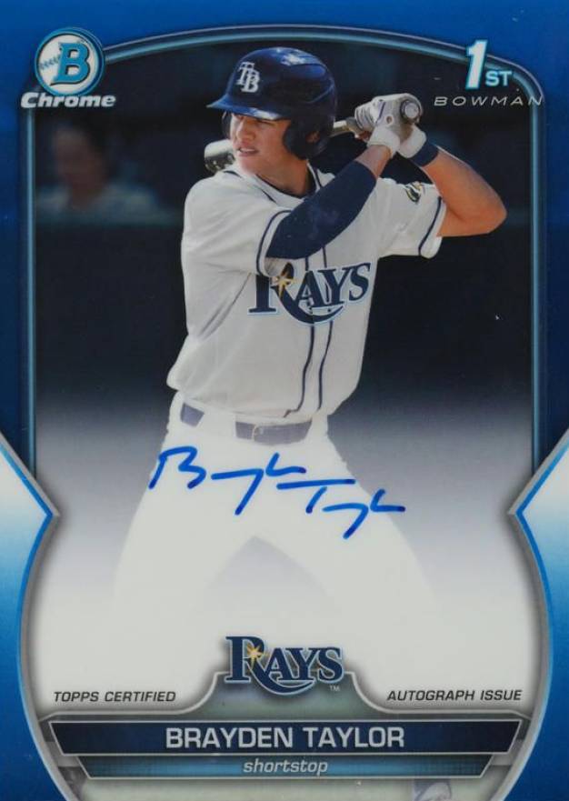 2023 Bowman Draft Chrome Prospect Autograph Brayden Taylor #CDABT Baseball Card