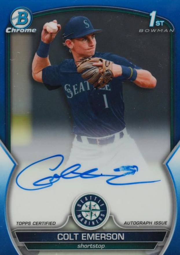 2023 Bowman Draft Chrome Prospect Autograph Colt Emerson #CDACE Baseball Card