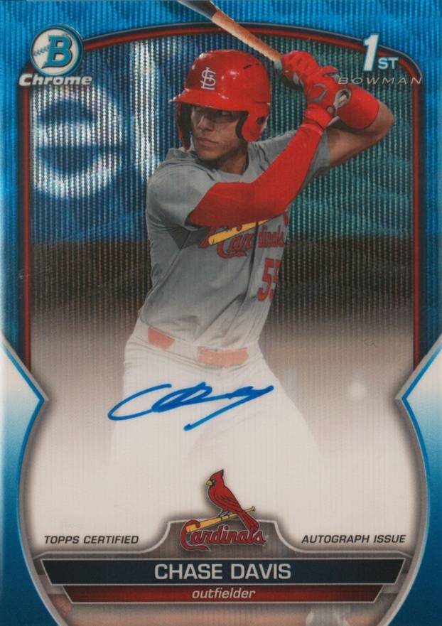 2023 Bowman Draft Chrome Prospect Autograph Chase Davis #CDACD Baseball Card